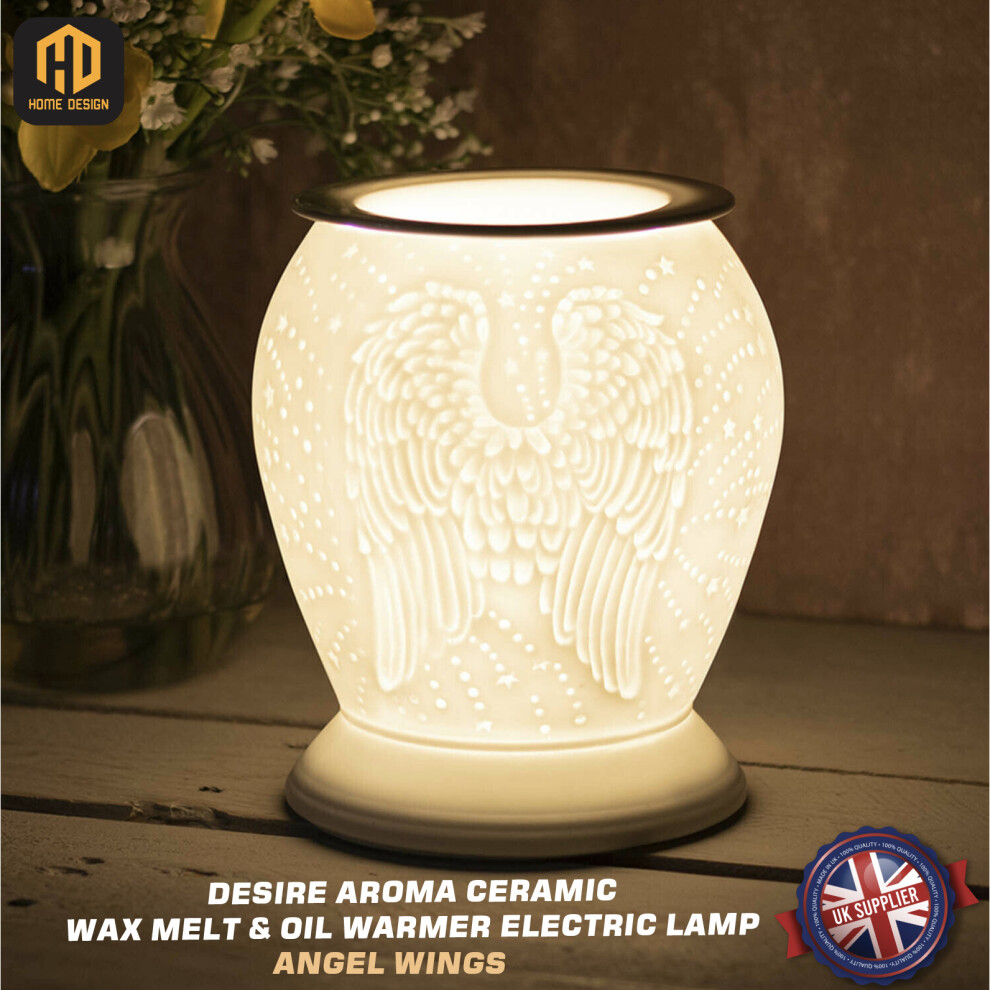 Desire Aroma Angel Wings Ceramic Wax Melt / Oil Warmer Electric Lamp