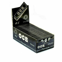 (25 Booklets (Half Box)) OCB PREMIUM BLACK REGULAR STANDARD SMOKING CIGARETTE ROLLING PAPERS
