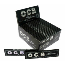(5 Booklets) OCB PREMIUM BLACK KING SIZE SLIM SMOKING CIGARETTE ROLLING PAPERS