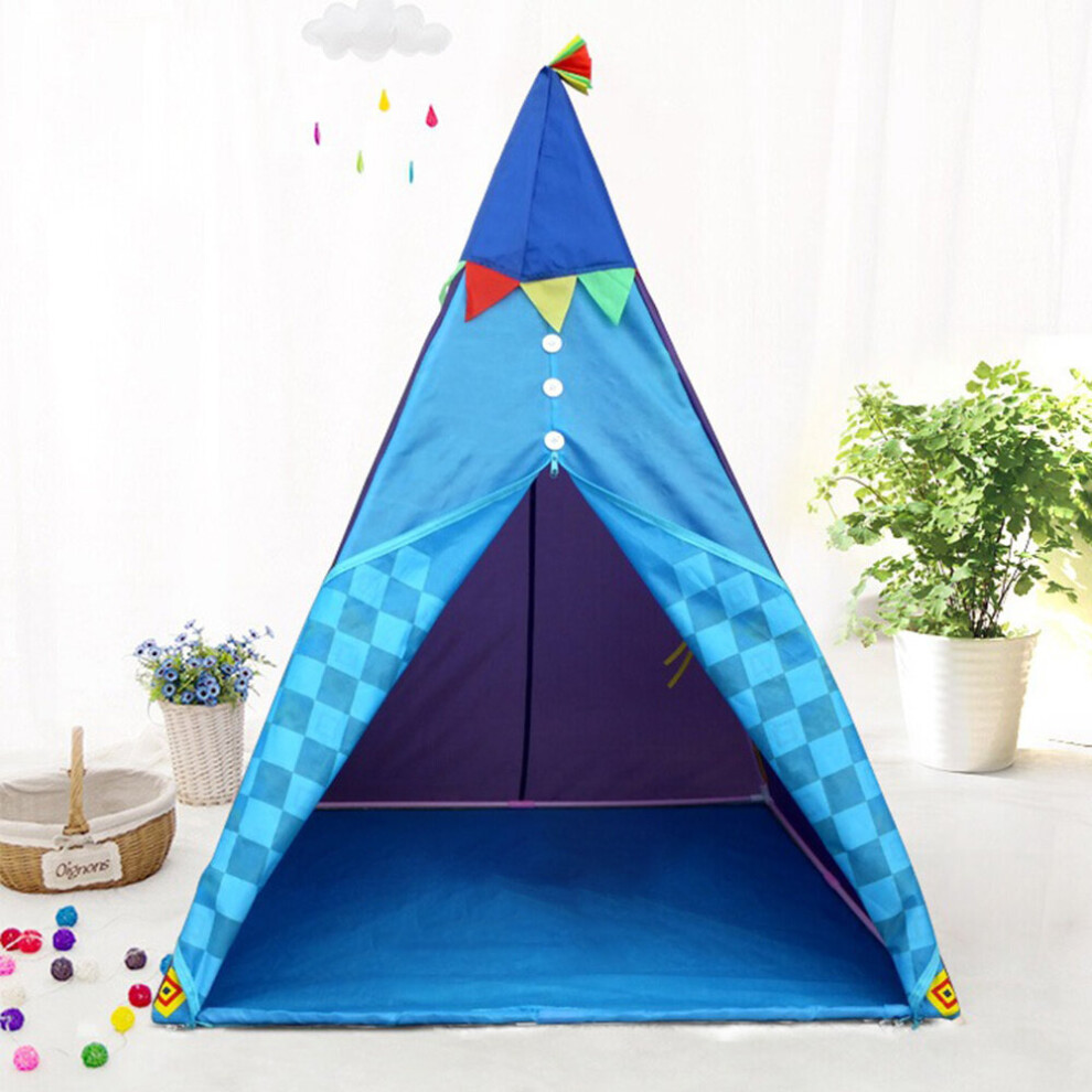 (Blue Purple) Fairy Children Kids Baby Teepee Wigwam Play Tent In/Outdoor Activity Playhouse