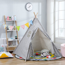 (Grey) Fairy Children Kids Baby Teepee Wigwam Play Tent In/Outdoor Activity Playhouse