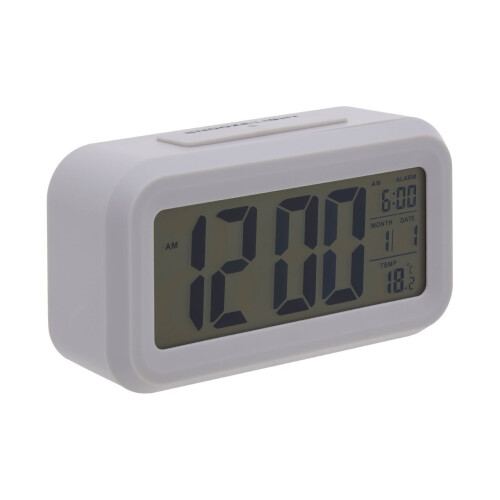 Premier Housewares Grey Lcd Digital Clock Rectangular Shape