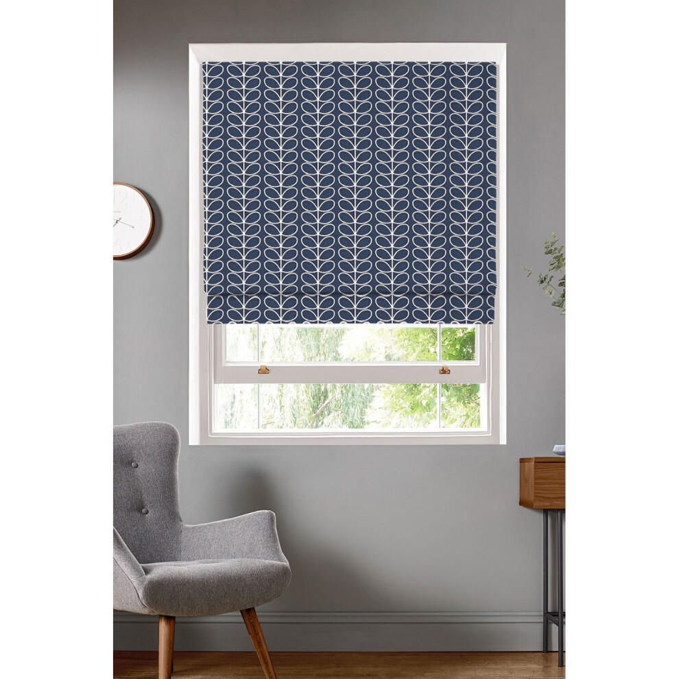 Orla Kiely Roller Blind Linear Stem Whale Blue Ready Made Translucent 60x162cm