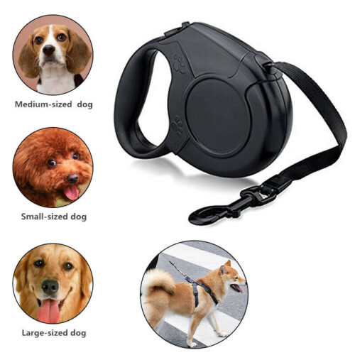 8-50KGS Large Dog Lead Leash Retractable Extendables Lockable 8M 1