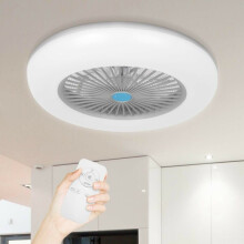 (Gray) Ceiling Fans with Control LED Light Adjustable Wind Speed