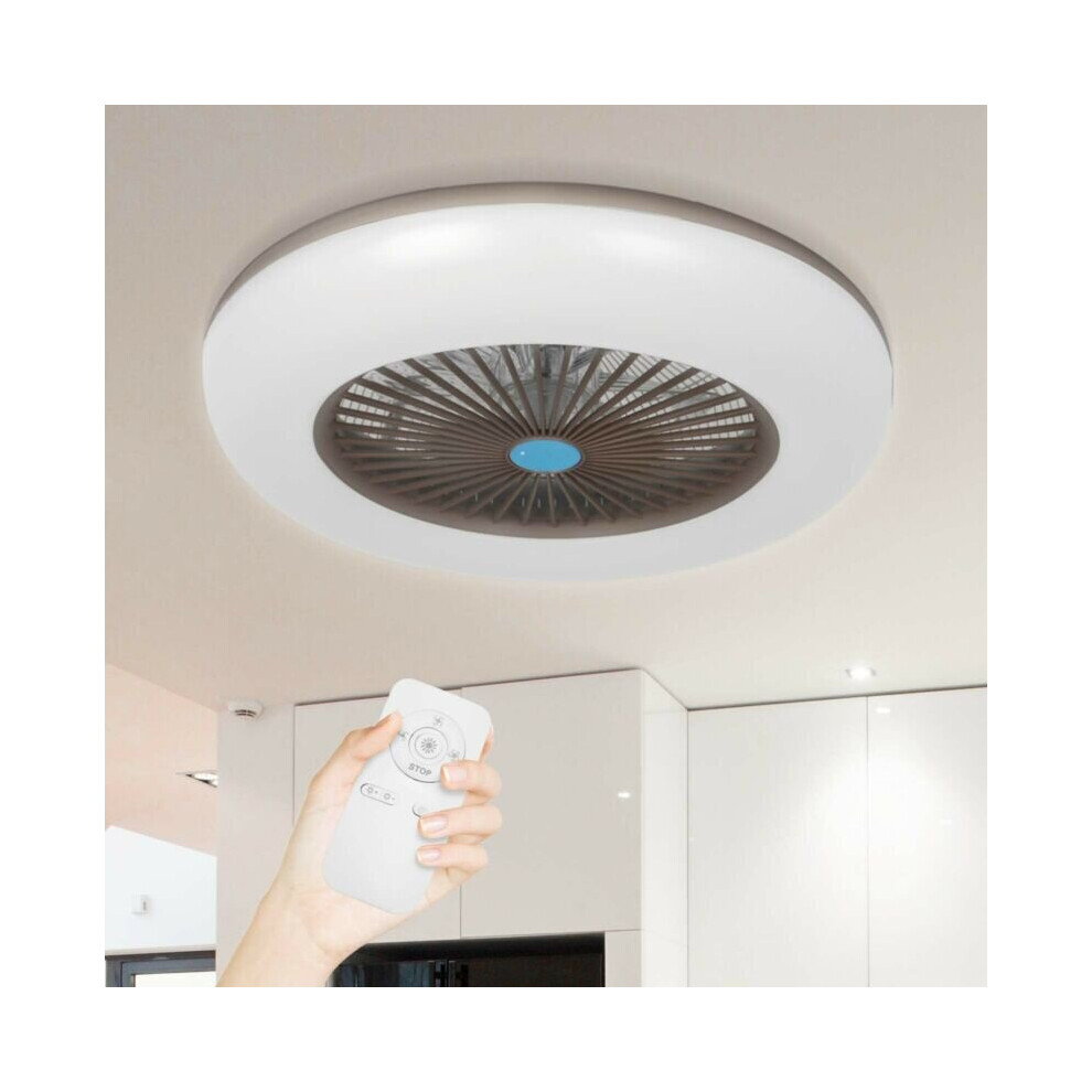 (Brown) Ceiling Fans with Control LED Light Adjustable Wind Speed