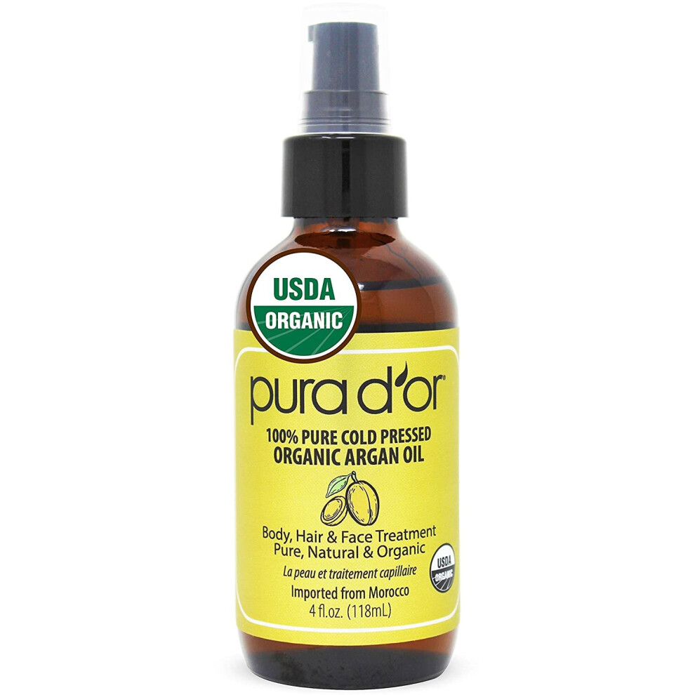 Visit The Pura D'or Store Pura D'or Organic Moroccan Argan Oil (4Oz / 118Ml)
