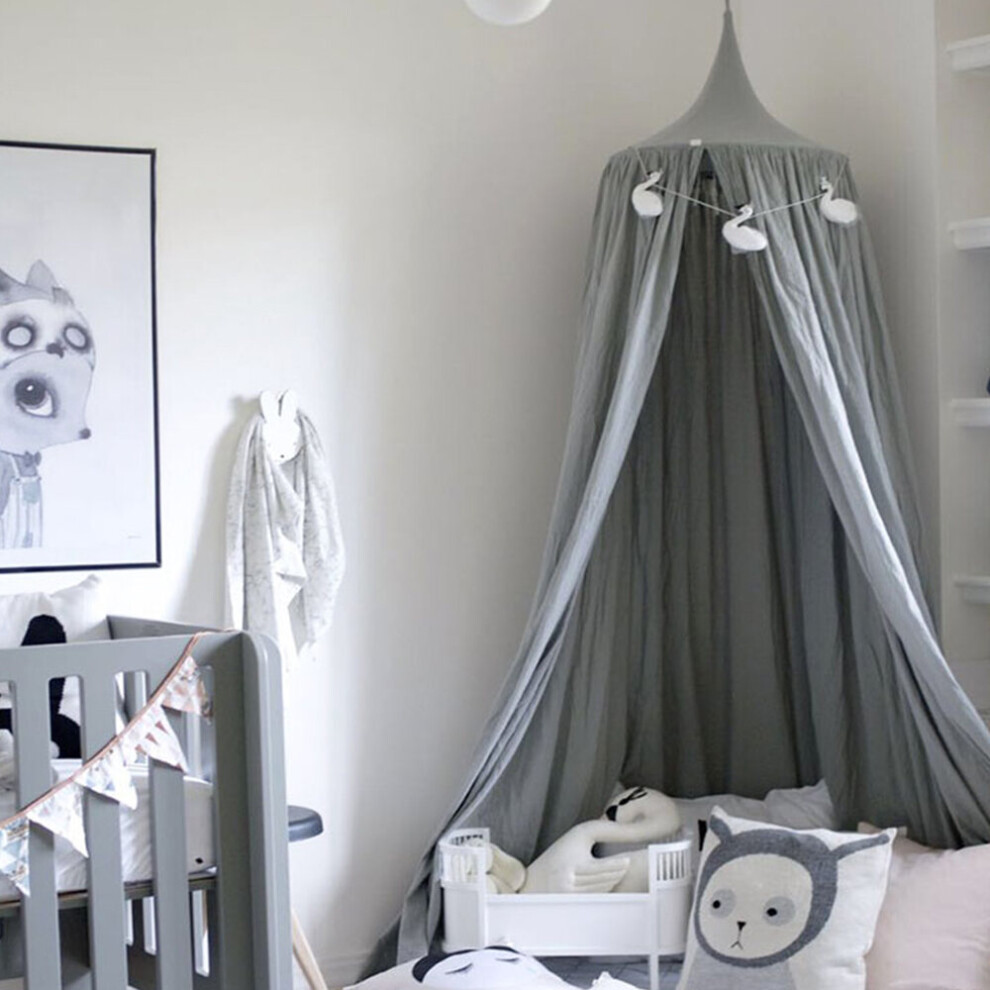 (Gray) Children Crib Bed Canopy Cover Mosquito Net Gray