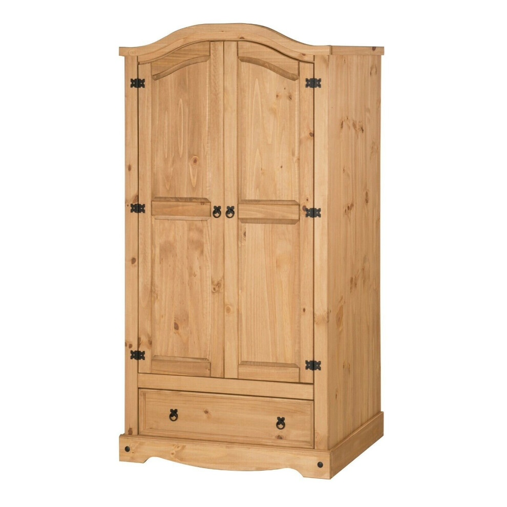 Mercers Furniture Corona Wardrobe 2 Door 1 Drawer Mexican Bedroom Solid Pine Furniture Not,Specified