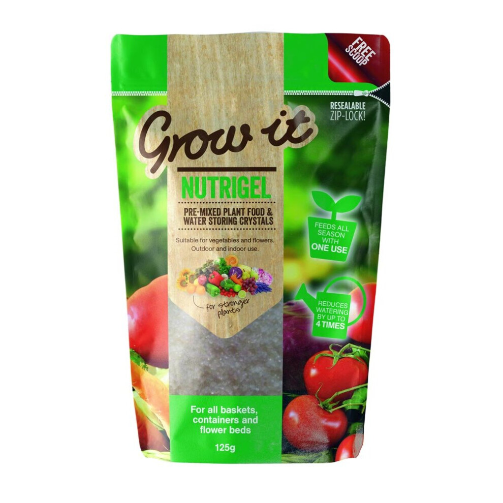 Gardman Nutrigel Pre-Mixed Plant Food & Water Storing Crystals 125g Pouch