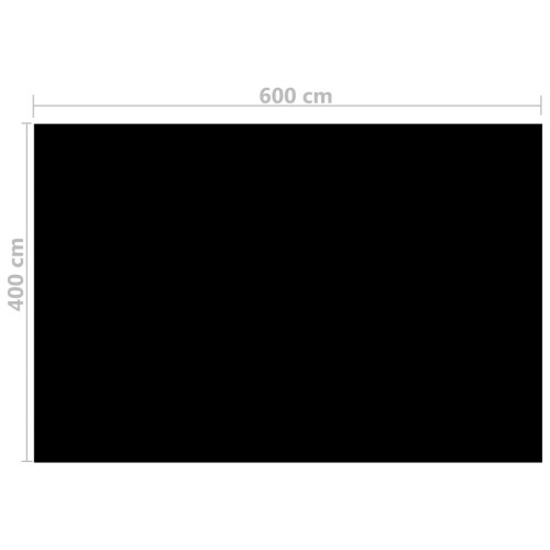 VidaXL vidaXL Floating Solar Pool Film Rectangular PE 6x4m Black Heating Bubbles 1
