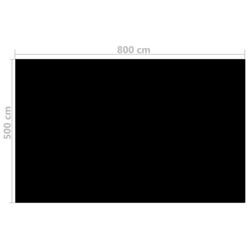 VidaXL vidaXL Solar Pool Film Floating Rectangular PE 8x5m Black Bubble Cover Sheet 1