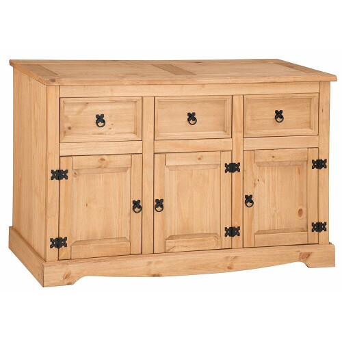 Mercers Furniture Corona Sideboard Large 3 Door 3 Drawer Solid Wood Pine Wooden 1