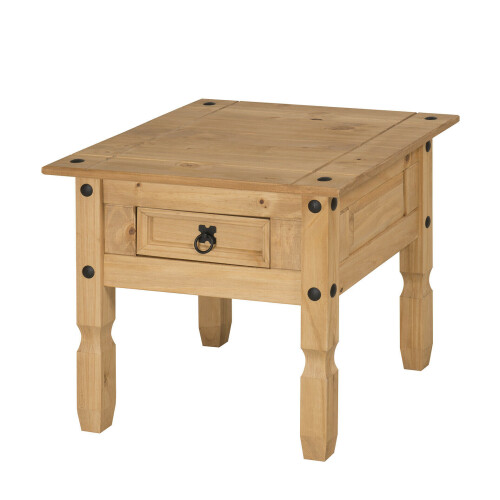 Mercers Furniture Corona Lamp Table 1 Drawer Coffee End Side Mexican Solid Wood Pine Wooden 1