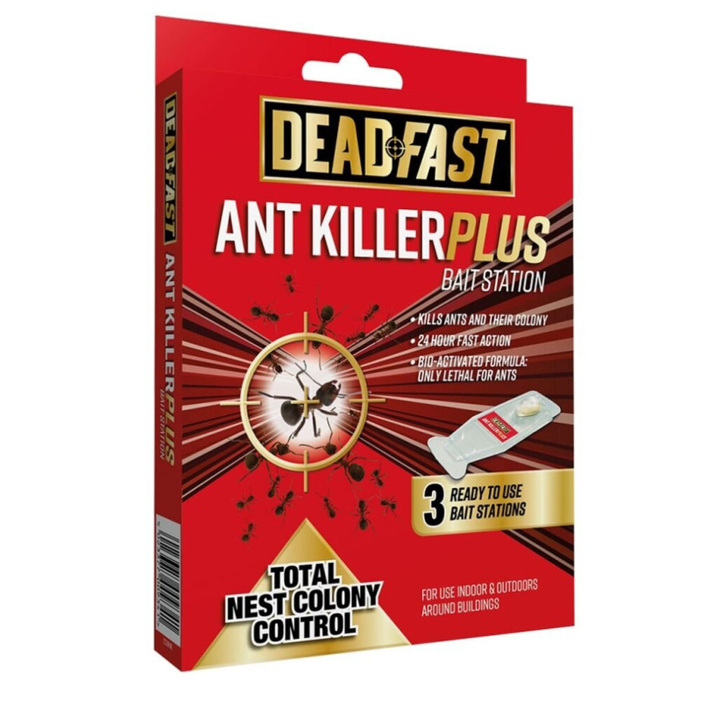 Deadfast Pest Control Ant Killer Plus Bait Station 3 X 4g Stations