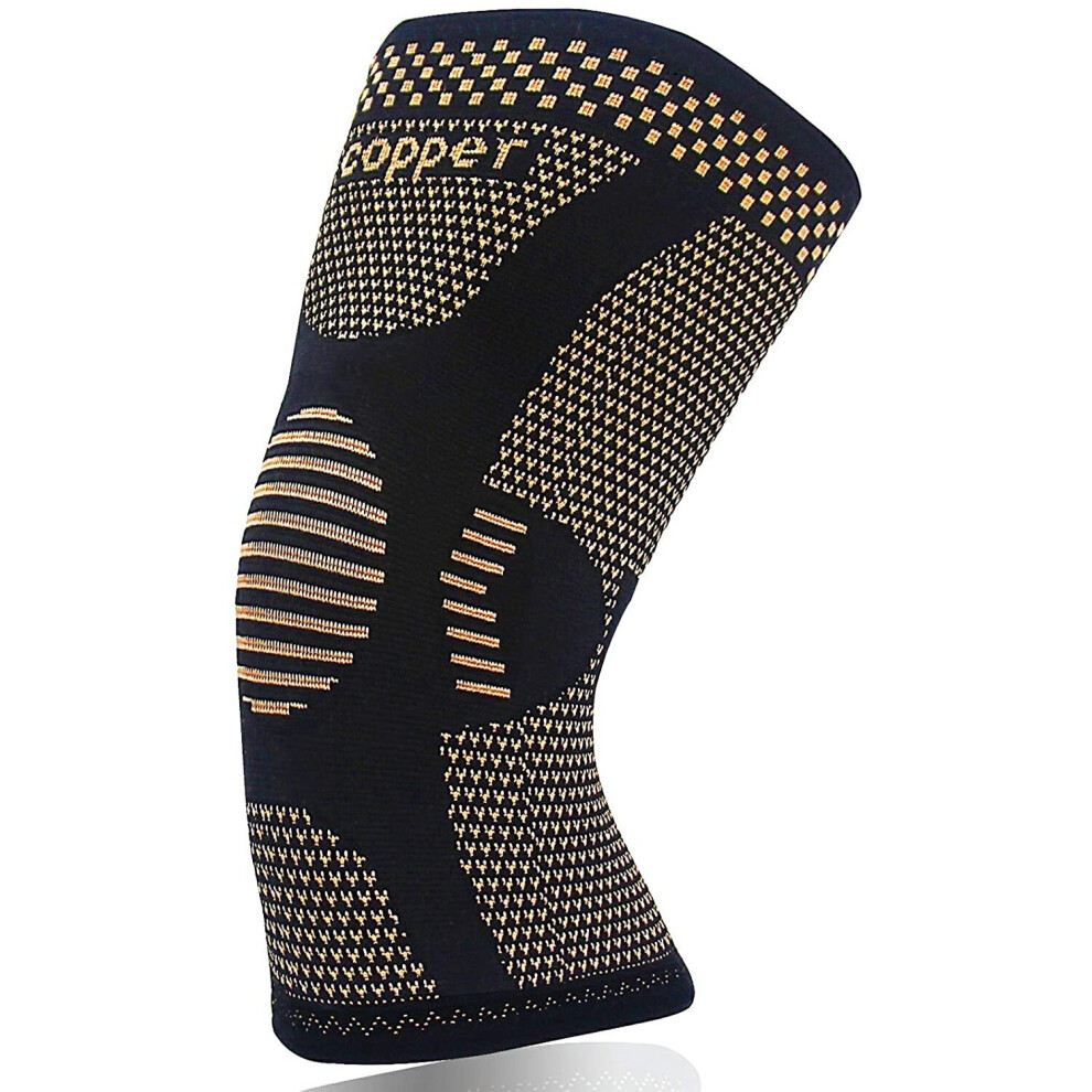 Jiufentian Copper Knee Brace For Arthritis Pain And Support-Copper Knee Sleeve Compression For Sports,Workout,Arthritis Relief-Single(M)
