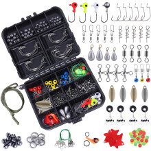 TOPFORT 187/230pcs Fishing Accessories Kit, Including Jig Hooks,Bullet Bass Casting Sinker Weights, Fishing Swivels Snaps, Sinker Slides, Fishing Set