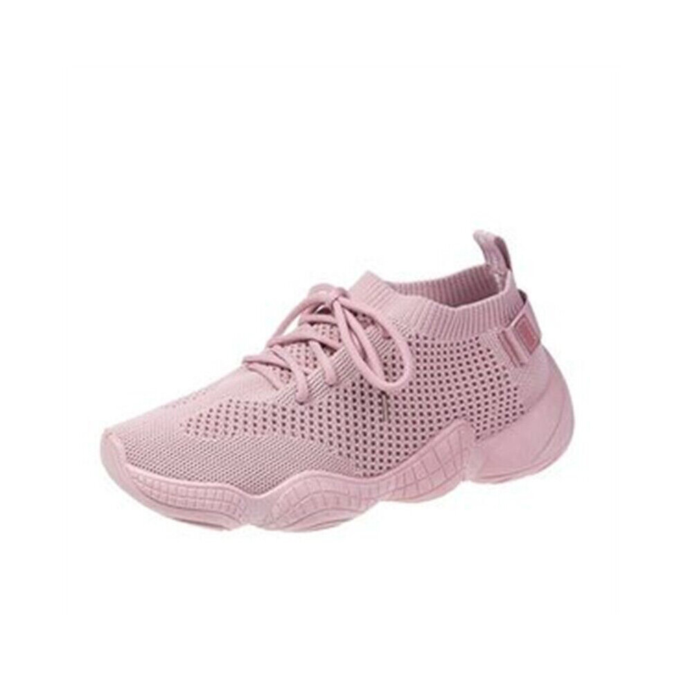 Pink 8.5 Adults LADIES LACE UP SPORT TRAINERS SNEAKERS MESH SHOES on OnBuy