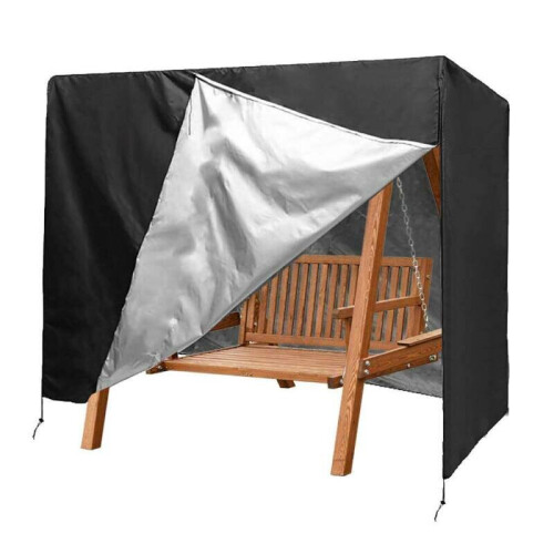 (Black) Heavy Duty Waterproof 3 Seater Swinging Garden Hammock Cover Swing Patio