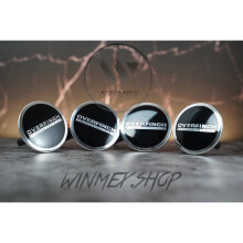 Set of 4 Black Range Rover Overfinch alloy wheel caps 63mm