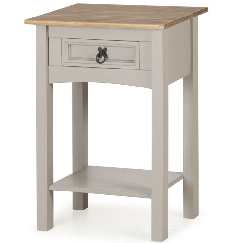 Mercers Furniture Corona Console Table Grey Wax 1 Drawer Solid Wood Pine Hallway Stand 1