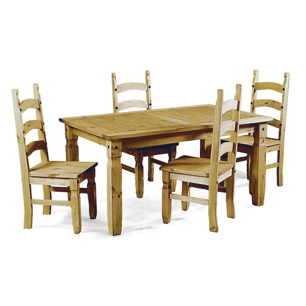 Corona Dining Table and 4 Chairs Small Extending Set Pine Furniture