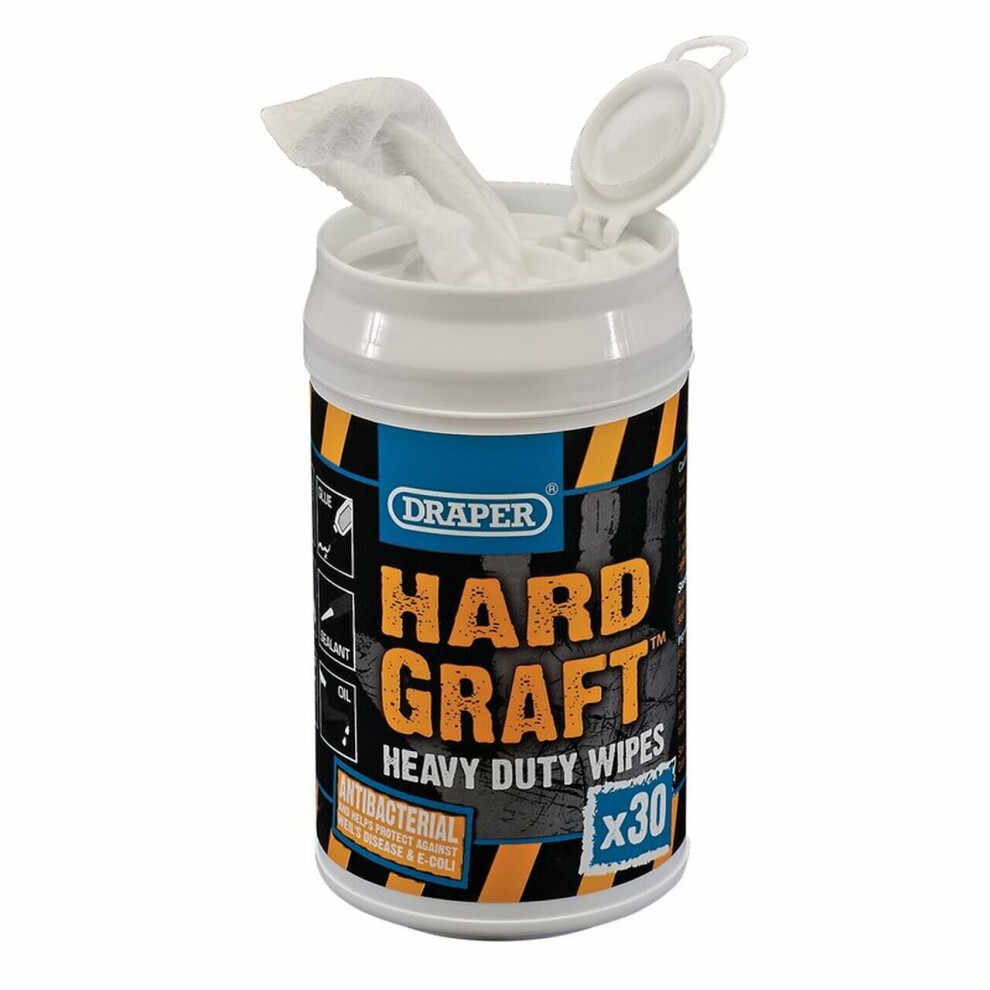 Draper Hard Graft Wipes (Can Of 30)