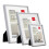 (3 Pack, Silver) Photo Frame Aluminium Safety Glass Premium Quality 2