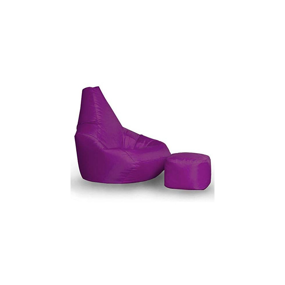 (Purple) Bonkers Player Combo Bean Bag with Foot Stool