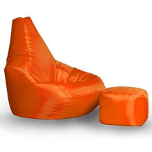 (Orange) Bonkers Player Combo Bean Bag with Foot Stool