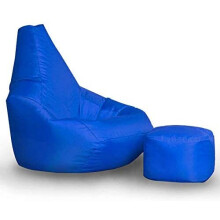 (Navy) Bonkers Player Combo Bean Bag with Foot Stool