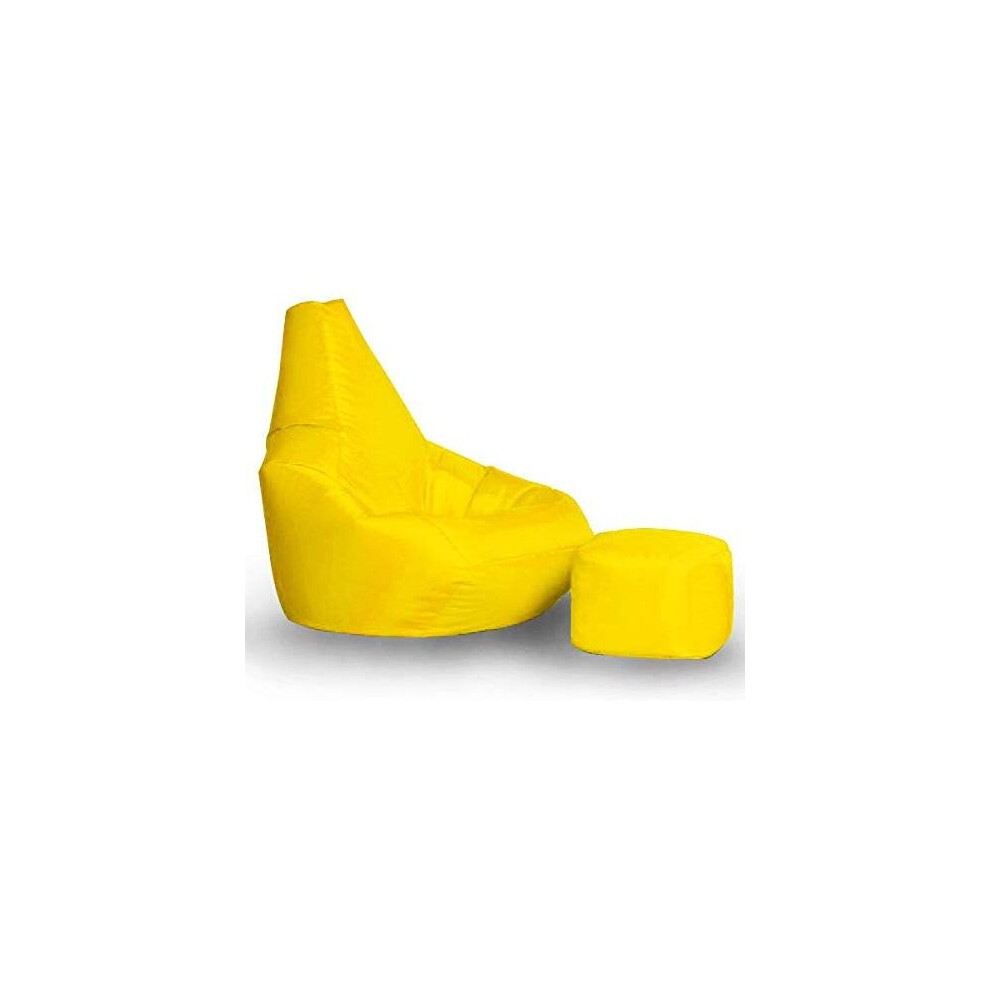 (Yellow) Bonkers Player Combo Bean Bag with Foot Stool