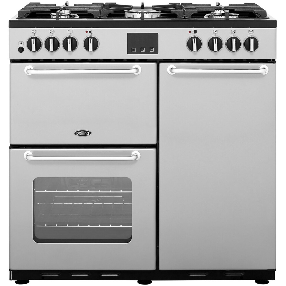 Belling SANDRINGHAM90DFT 90cm Dual Fuel Range Cooker - Silver