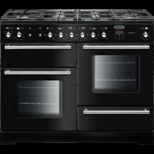 Rangemaster Toledo + TOLP110DFFGB/C 110cm Dual Fuel Range Cooker - Black / Chrome