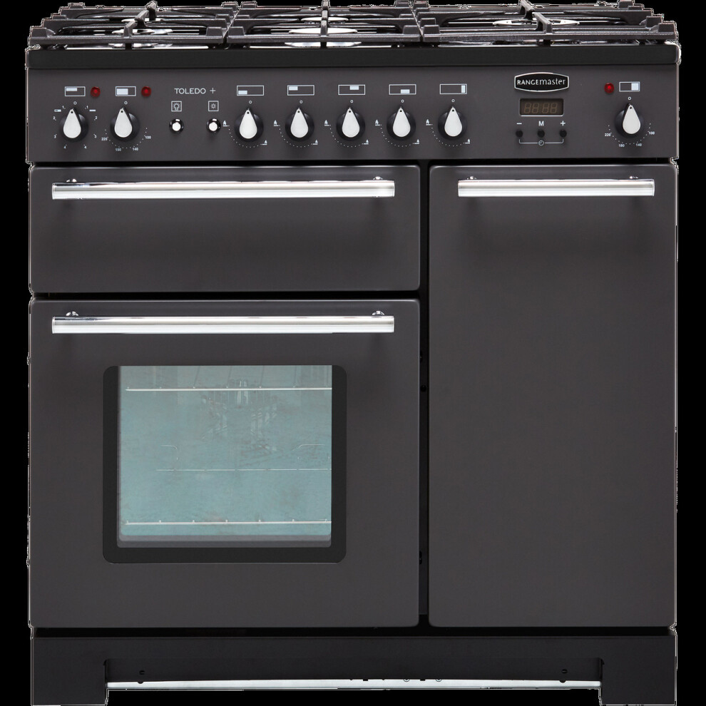 Rangemaster TOLP90DFFSL/C Toledo + 90cm 5 Burners  Dual Fuel Range Cooker