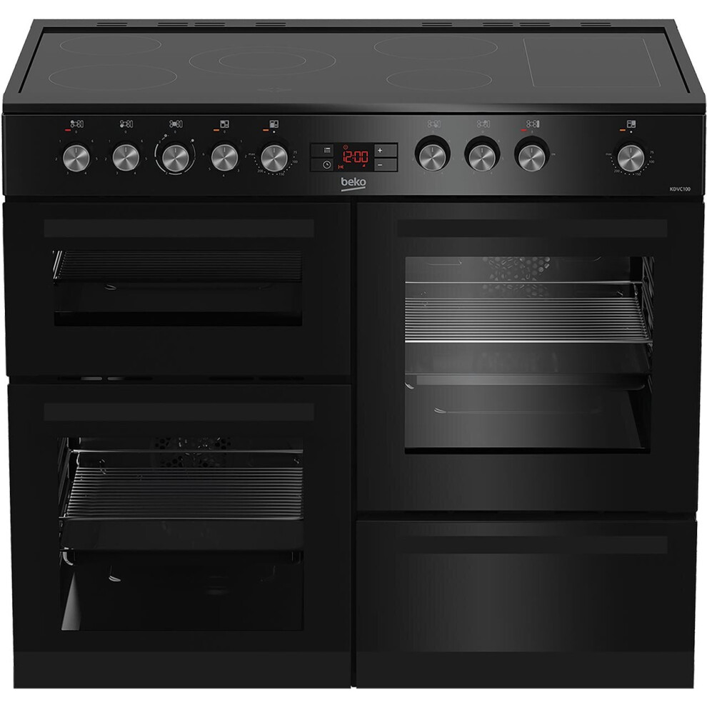 Beko KDVC100K 100cm Electric Range Cooker with Ceramic Hob - Black