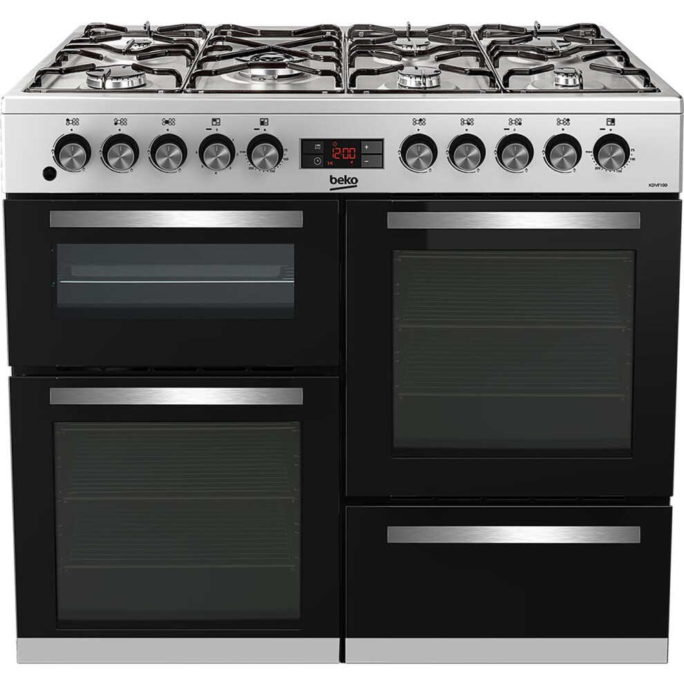 Beko KDVF100X 100cm Dual Fuel Range Cooker - Stainless Steel