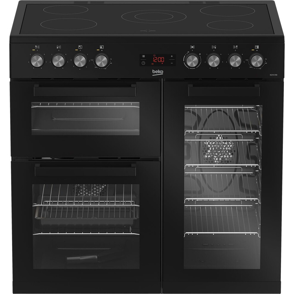 Beko KDVC90K 90cm Electric Range Cooker with Ceramic Hob - Black