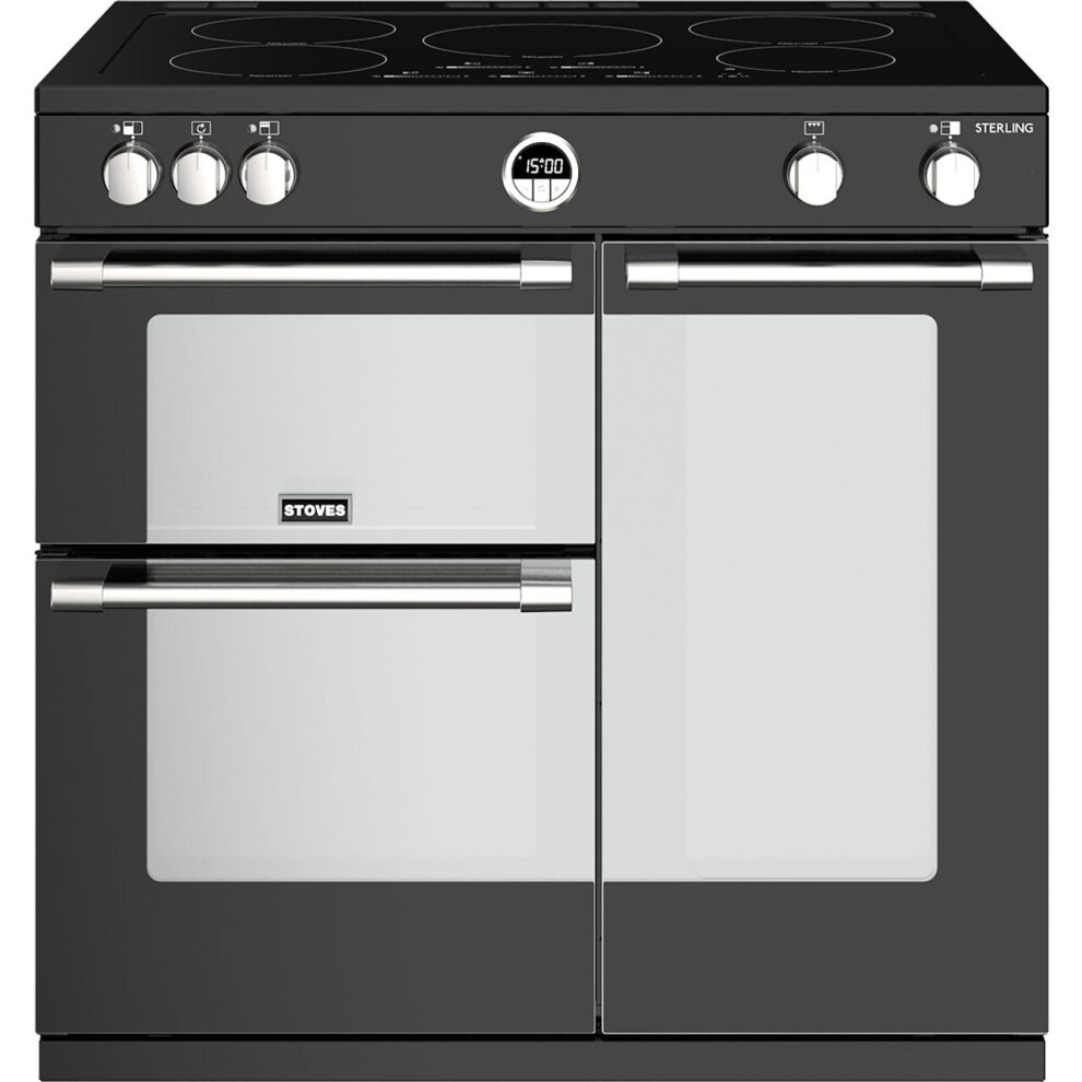 Stoves Sterling S900EI 90cm Electric Range Cooker with Induction Hob - Black