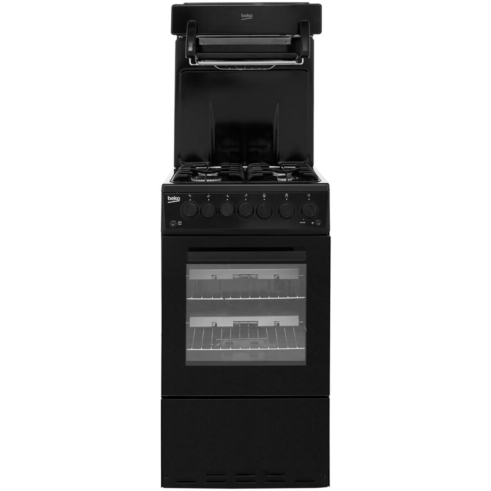 Beko Ka52nek 50Cm Gas Cooker With Full-Width Gas Grill - Black, 62L, A-Rated