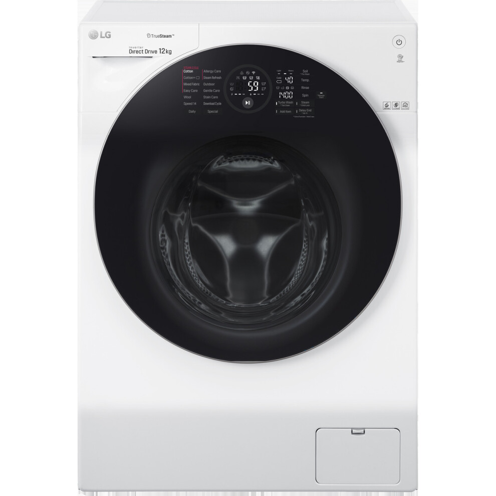 LG TrueSteam FH4G1BCS2 Wifi Connected 12Kg Washing Machine with 1400 rpm - White 