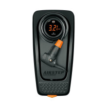 SKS Airstep Digi Fahrrad-Fußpumpe - Digitales LED-Manometer und Spiralschlauch (7Bar)