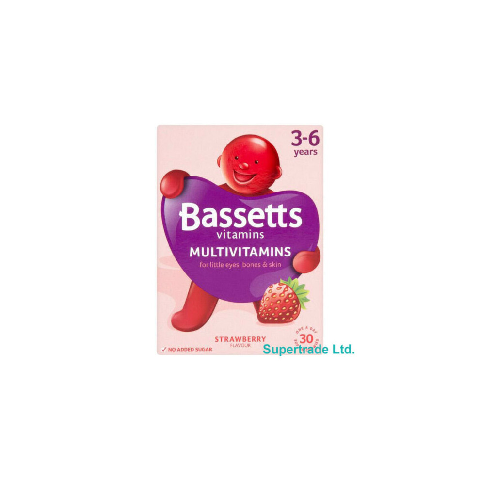 Bassetts New Soft & Chewy Multivitamins Strawberry Flavour 3-6 Years - 30 Pack