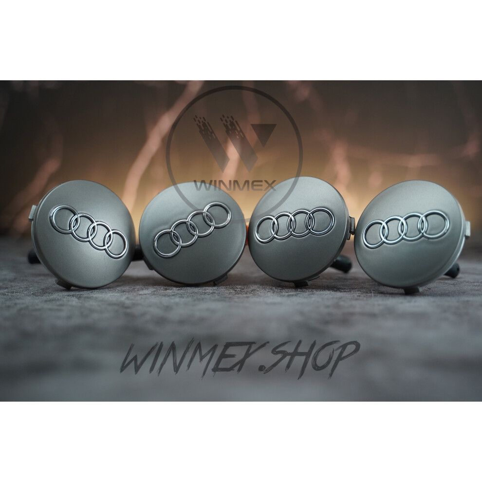 Set of 4 Grey Audi alloy wheel caps 60mm-image-OPC-P78MXV6-NEW