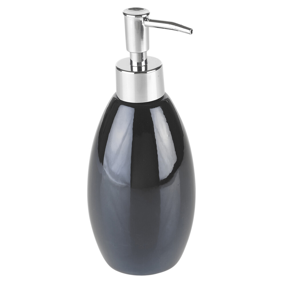 (Black, Soap Dispenser) Ridder Ceramic Bathroom Dispenser Toilet Brush Set