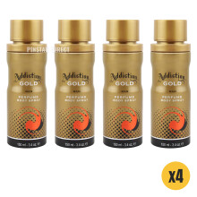Addiction Gold Deodorant Mens Body Spray 150ml x4