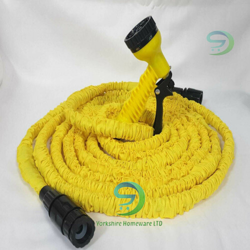 (50ft (15.25 m) Medium) Long Retractable Expandable Hose Pipe Spray Gun