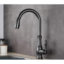 (Oil Rubbed Bronze) Black Kitchen Faucets, Pull Out Kitchen Sink Mixer Tap, Single Lever 360 Rotation