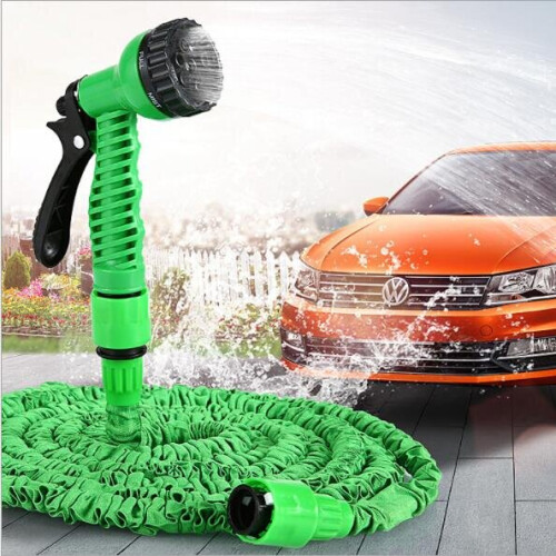 (Green, 200FT) Expandable Garden Hose With 7 Functions Spray Gun 1