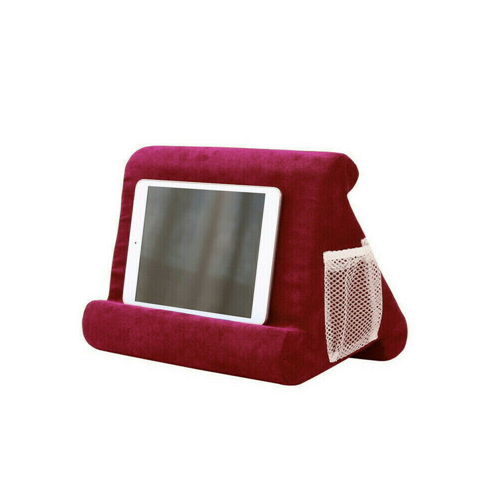 (Wine Red) Tablet Stand Pillow Holder & Mobile Phone Holder